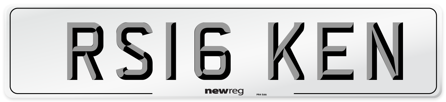 RS16 KEN Number Plate from New Reg